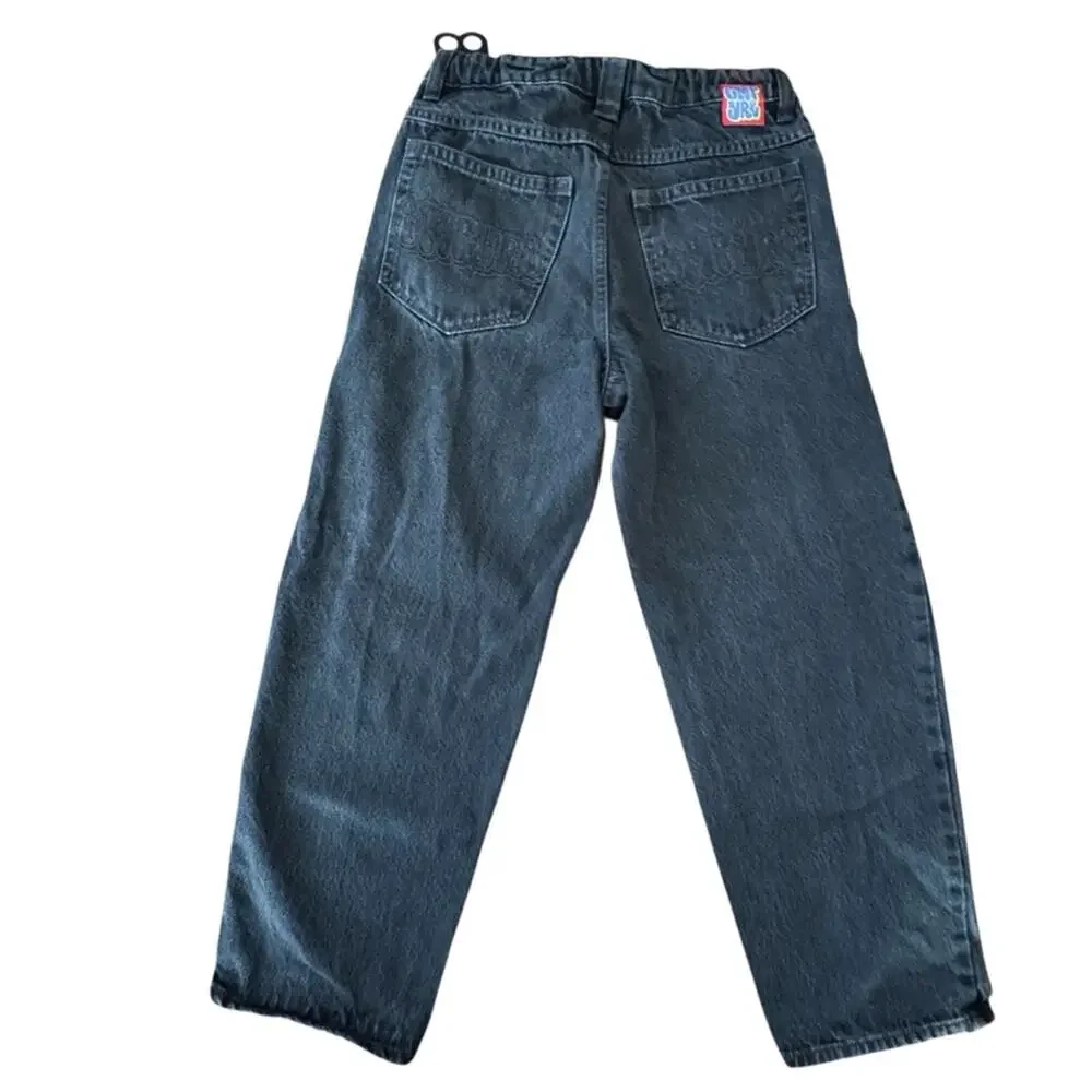 Empyre Ultra Loose Fit Skate Jeans Black Wash Internal Drawstring Size 25